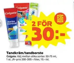 Stora Coop Tandkräm/tandborste, SEK 30 erbjuda