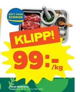 Stora Coop Färsk fläskkarré, SEK 99 erbjuda