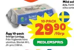 Stora Coop Ägg 10-pack, Medlemspris erbjuda