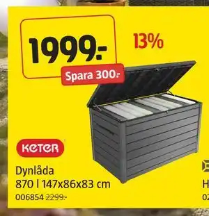 Jula Dynlåda 870 l 147x86x83 cm, SEK 1999 erbjuda