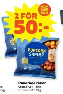 Stora Coop Panerade räkor, SEK 50 erbjuda