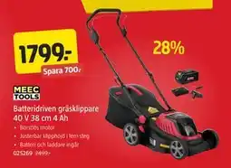 Jula Batteridriven gräsklippare 40 V 38 cm 4 Ah, SEK 1799 erbjuda