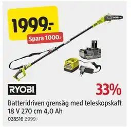Jula Batteridriven grensåg med teleskopskaft 18 V 270 cm 4,0 Ah, SEK 1999 erbjuda