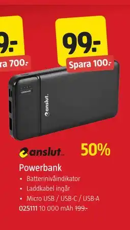 Jula Powerbank, SEK 99 erbjuda