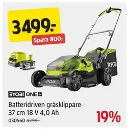 Jula Batteridriven gräsklippare 37 cm 18 V 4,0 Ah, SEK 3499 erbjuda