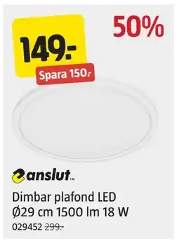 Jula Dimbar plafond LED Ø29 cm 1500 lm 18 W, SEK 149 erbjuda