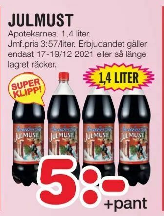 Nya Pulsen Julmust erbjuda