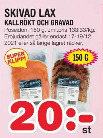 Nya Pulsen Skivad lax erbjuda