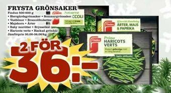Nya Pulsen Frysta grönsaker erbjuda