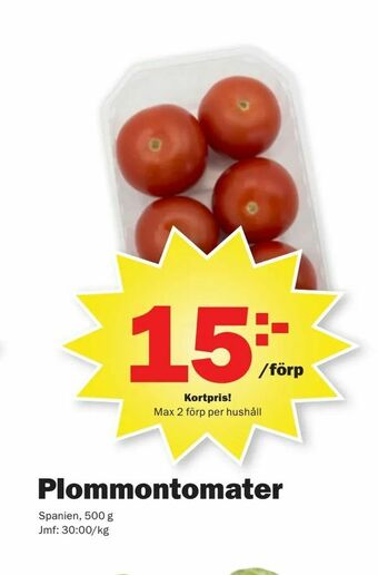 Pekås Plommontomater erbjuda