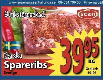 Supergrossen Spareribs erbjuda