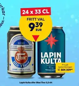 Border Shop pin Kulta eller Blaa Thor 5,2-6%, EUR 9.39 erbjuda