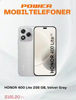 Power HONOR 400 Lite 256 GB, Velvet Grey erbjuda