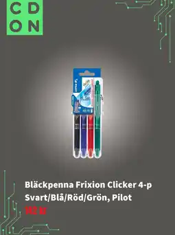 CDON PILOT Bläckpenna Frixion Clicker 4-p Svart/Blå/Röd/Grön erbjuda