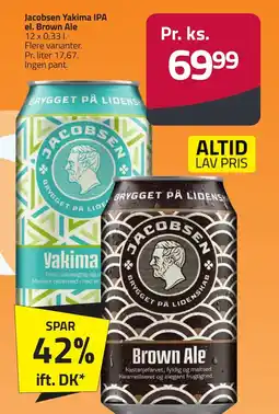 Fleggaard Jacobsen Yakima IPA el. Brown Ale erbjuda