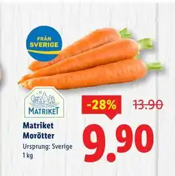 Lidl Matriket Morötter, SEK 9.9 erbjuda