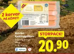 Lidl Matriket Kycklinggrillkorv, SEK 20.9 erbjuda