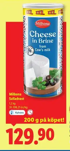 Lidl Milbona Salladsost, SEK 129.9 erbjuda