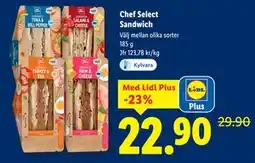 Lidl Chef Select Sandwich, Pris i appen erbjuda