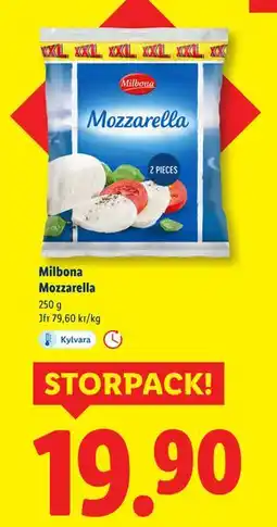 Lidl Milbona Mozzarella, SEK 19.9 erbjuda