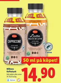 Lidl Milbona Kaffedryck, SEK 14.9 erbjuda