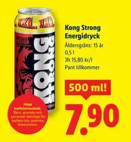 Lidl Kong Strong Energidryck, SEK 7.9 erbjuda