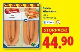 Lidl Dulano Wienerkorv, SEK 44.9 erbjuda