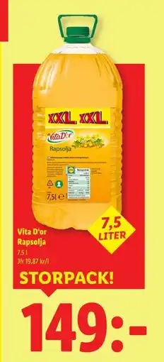 Lidl Vita D‘or Rapsolja, SEK 149 erbjuda