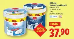 Lidl Milbona Yoghurt i grekisk stil erbjuda