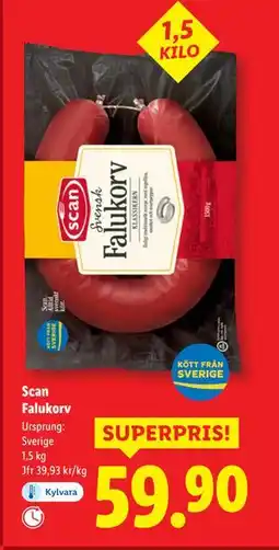 Lidl Scan Falukorv, SEK 59.9 erbjuda