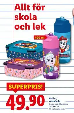 Lidl Matlåda/ vattenflaska, SEK 49.9 erbjuda