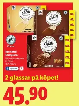 Lidl Bon Gelati Glasspinnar, SEK 45.9 erbjuda
