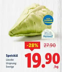 Lidl Spetskål, SEK 19.9 erbjuda