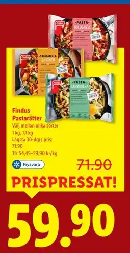 Lidl Findus Pastarätter, SEK 59.9 erbjuda