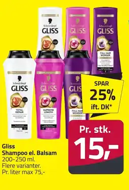 Fleggaard Gliss Shampoo el. Balsam erbjuda