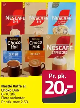 Fleggaard Nestlé Kaffe el. Choko Drik 8-10 stk. erbjuda