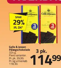 Fleggaard Galle & Jessen Pålægschokolade erbjuda