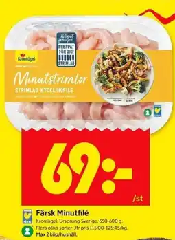 ICA Kvantum Kronfågel Färsk Minutfilé erbjuda