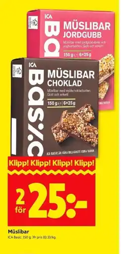 ICA Kvantum ICA Müslibar erbjuda