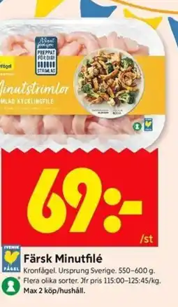 ICA Kvantum Kronfågel Färsk Minutfilé erbjuda