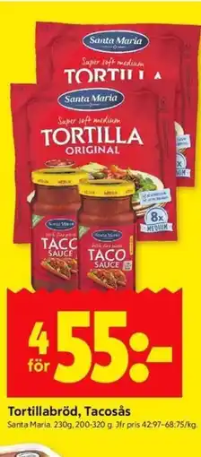 ICA Kvantum SANTA MARIA Tortillabröd, Tacosås erbjuda