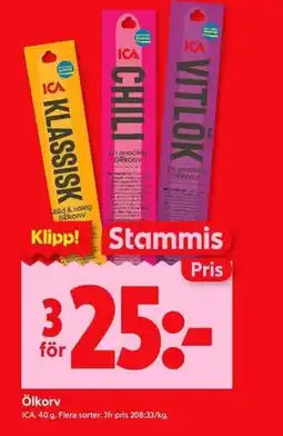 ICA Kvantum ICA Ölkorv erbjuda