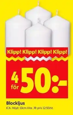 ICA Kvantum Blockljus erbjuda