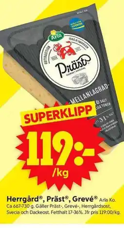 ICA Supermarket Herrgård®, PrästⓇ, Grevé erbjuda