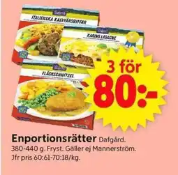 ICA Supermarket Dafgård Enportionsrätter erbjuda