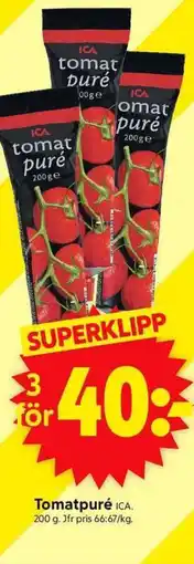 ICA Supermarket ICA Tomatpuré erbjuda