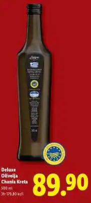 Lidl Deluxe Olivolja Chania Kreta erbjuda