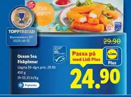 Lidl OCEAN SEA Fiskpinnar erbjuda