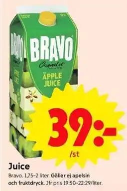 ICA Supermarket Bravo Äpple Juice erbjuda