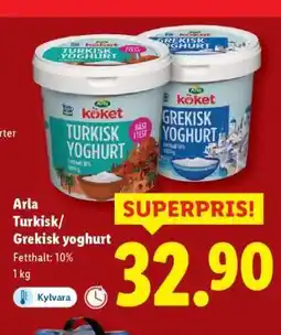 Lidl Arla Turkisk/Greksik yoghurt erbjuda